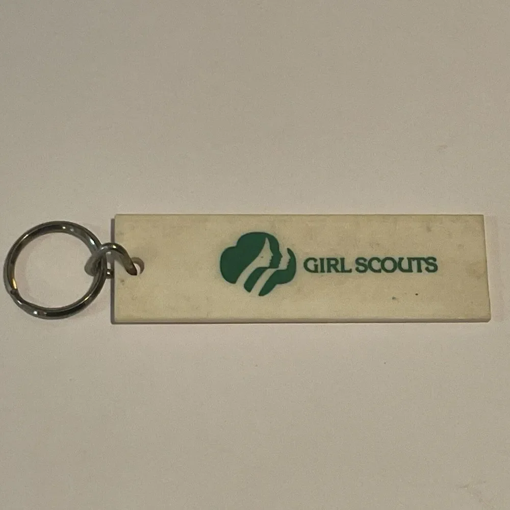 Girl Scout White Green‎ Key Chain Rectangle 5